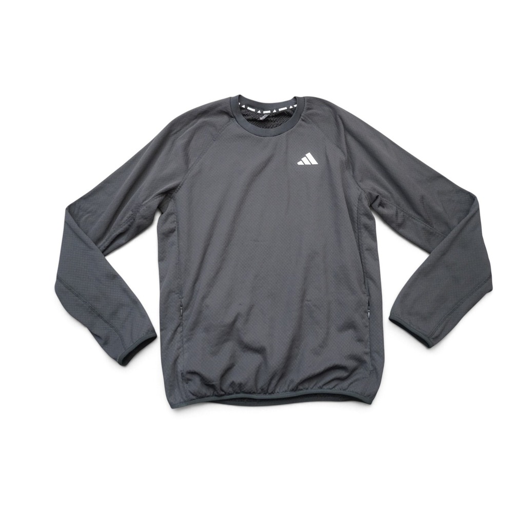 Adidas Adi365 Fuzzy Knit Crew Womens Medium Zipper Pockets Long Sleeve Athletic
